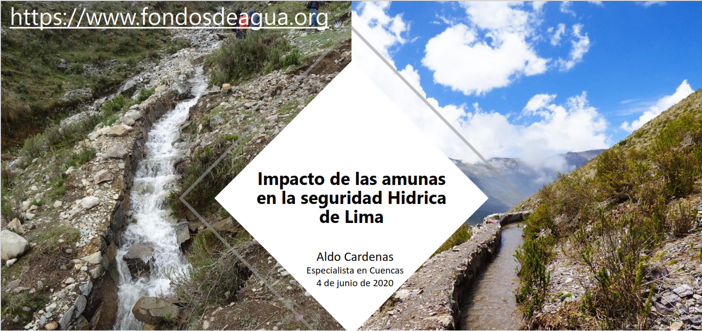 Primer Webinar: El Grupo de Trabajo de Conservación de Agua e Infraestructura Natural – GT INCA y la Seguridad Hídrica para Lima.