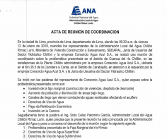 Acta de Reunion del Grupo de Trabajo Multisectorial de la Cuenca del Rio Chillon